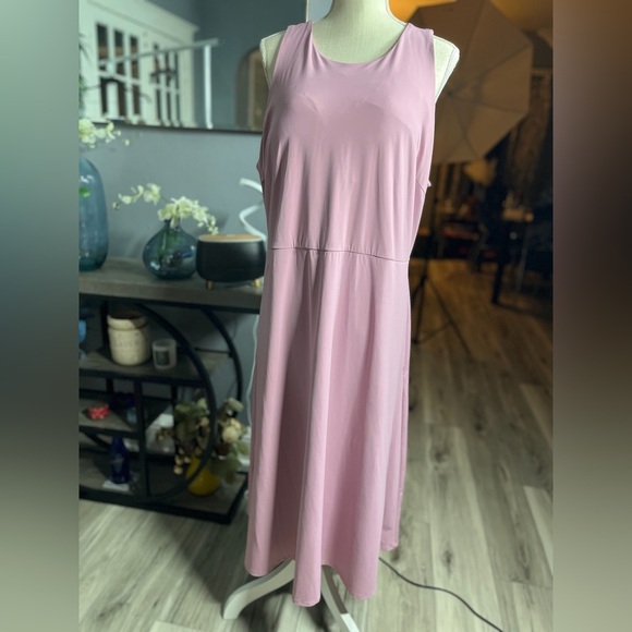 Soma Technit Pink Sleeveless Midi Dress XXL NWT athleisure loungewear cozecore - Picture 2 of 4